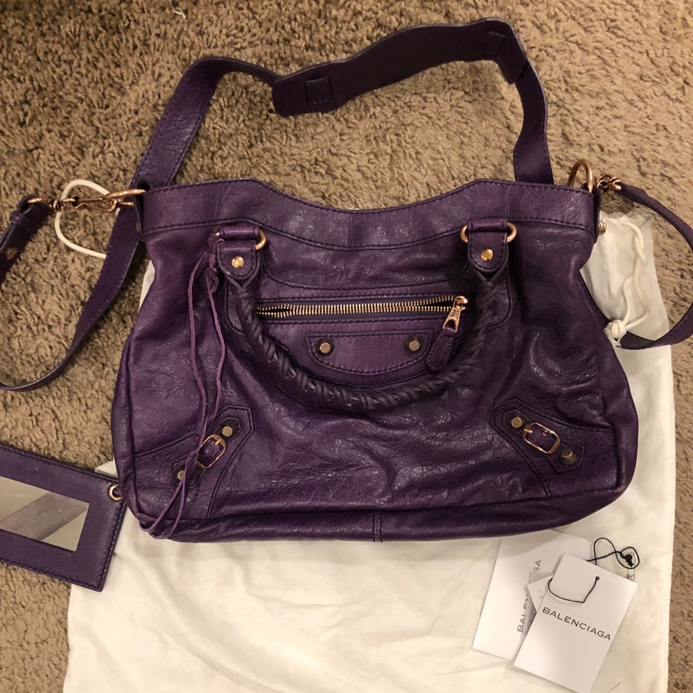 Balenciaga City Bag with Rose Gold Metal Buckles - Picture 1 of 4